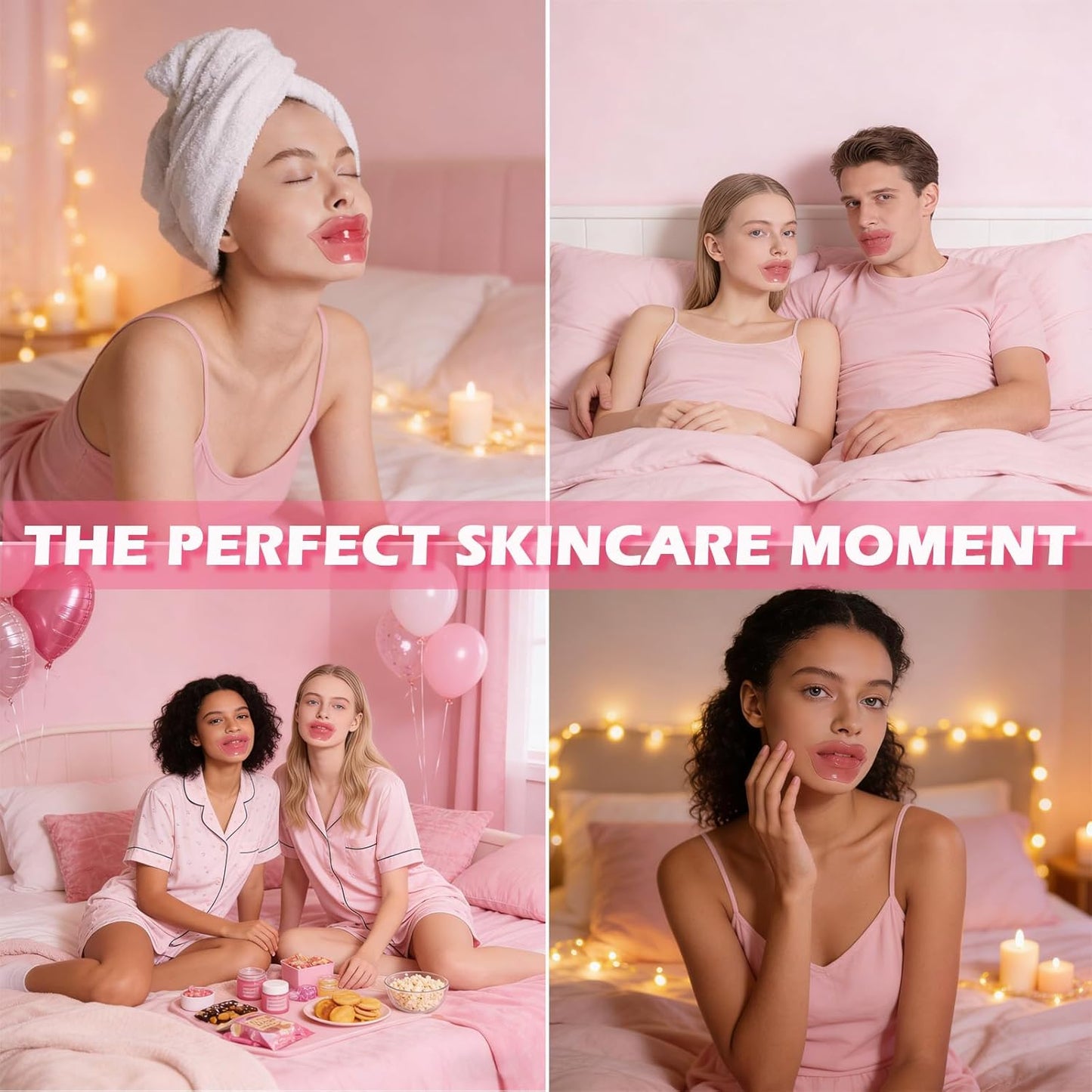 Collagen Lip Mask - 30 Pcs Moisturizing Pink Pads for Anti-Aging | Perfect Gift for Birthdays & Special Occasions