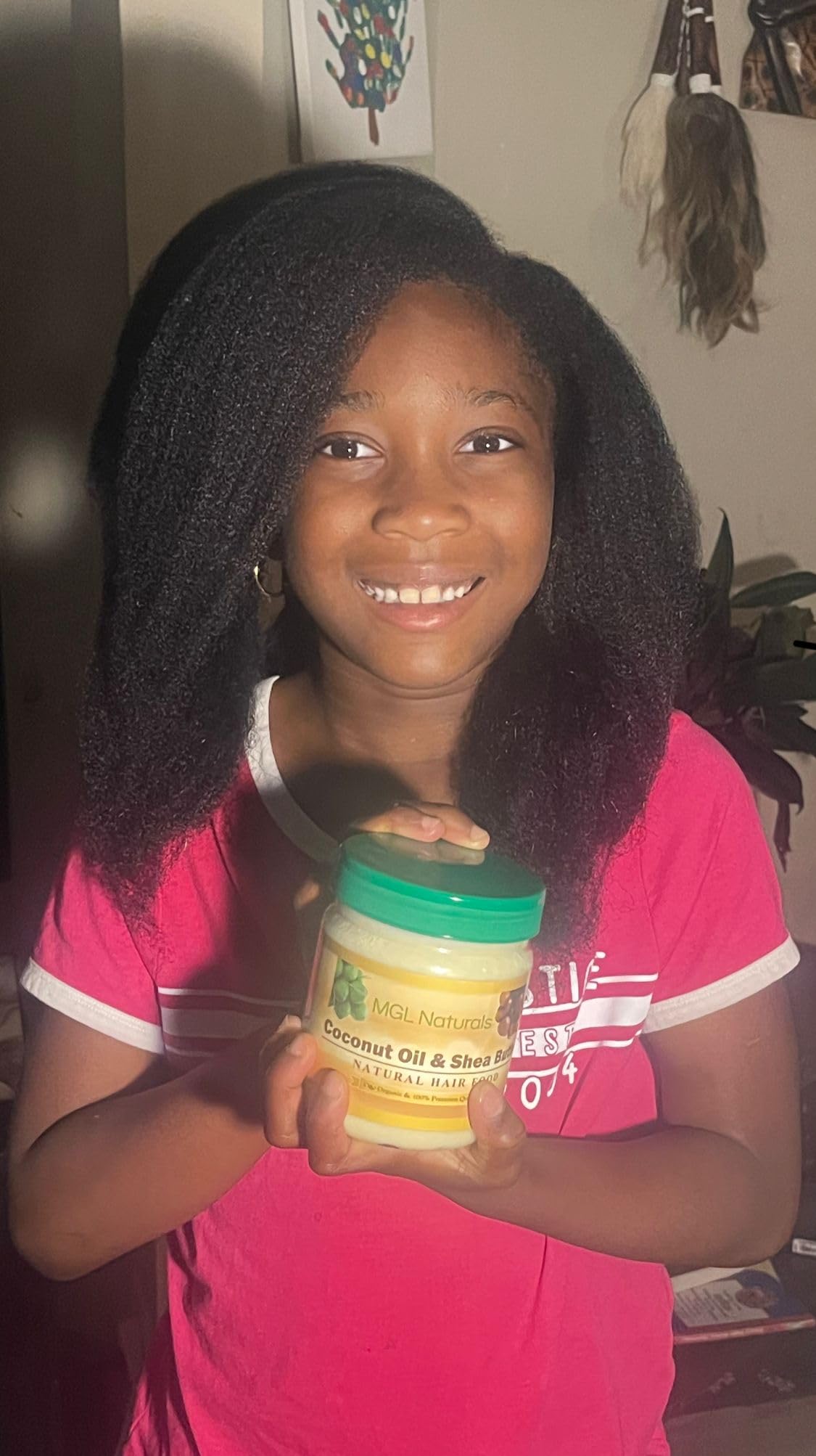 MGL Naturals Coconut Oil and Shea Butter Natural Hair Food made with organic ingredients. Nourish and moisturize hair.