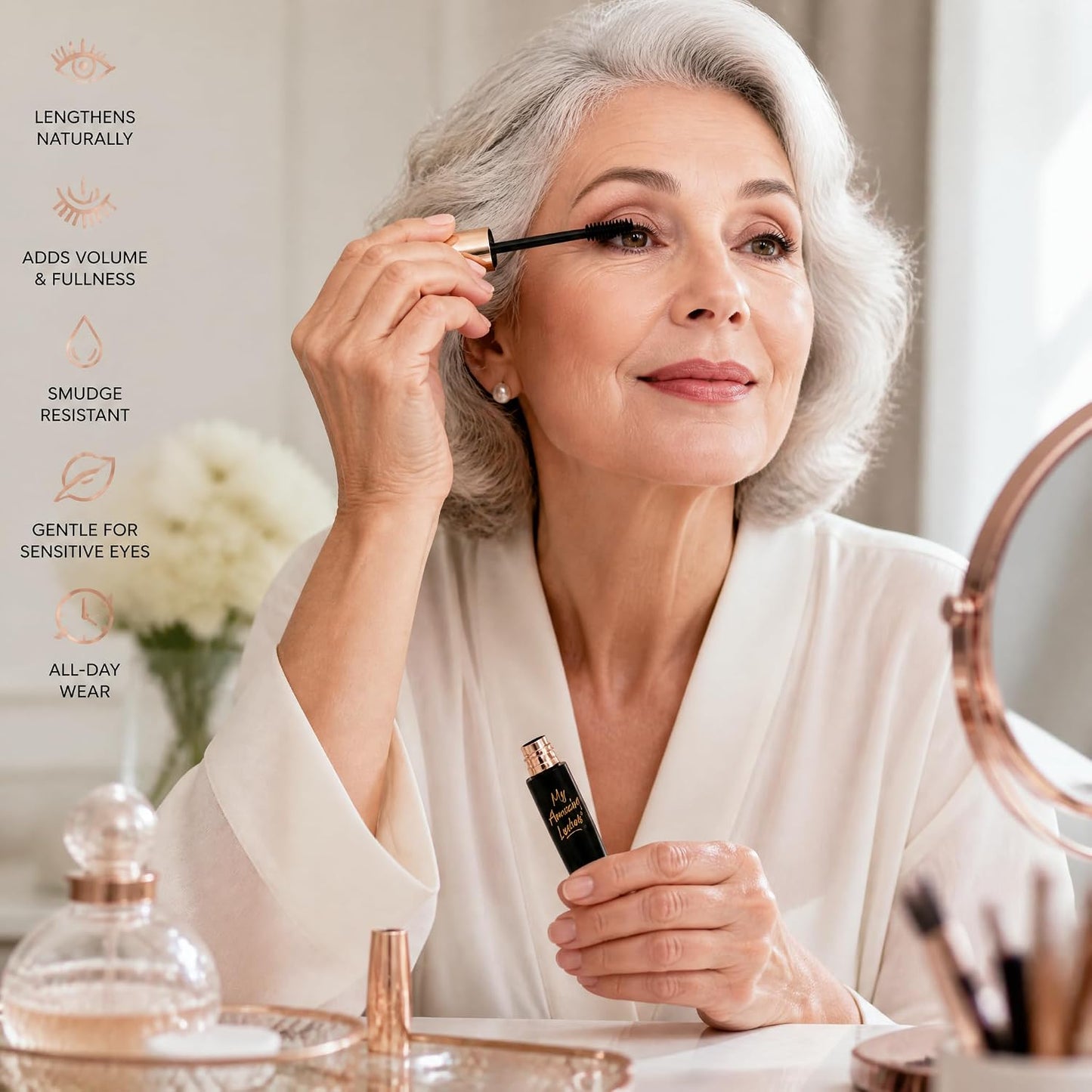 My Amazing Lashes Mascara for Older Women 60+ | Volume & Length, Smudge-Proof, Black, 1 PCS