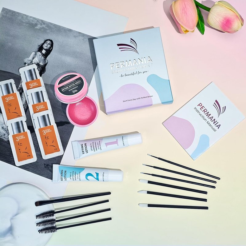 Brow Lamination Kit - Instant Perm for Fuller, Thicker Eyebrows | Lasts 4 Weeks with Glue Balm