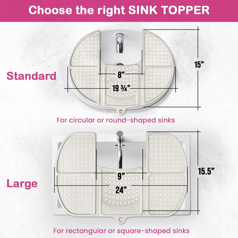 Sink Topper Bathroom Sink Cover for Counter Space & Storage Saver | RV Must Haves | Silicone Foldable Beauty Makeup Brush Cleaning Mat | Hot Tools Organizer | RV Sink Cover