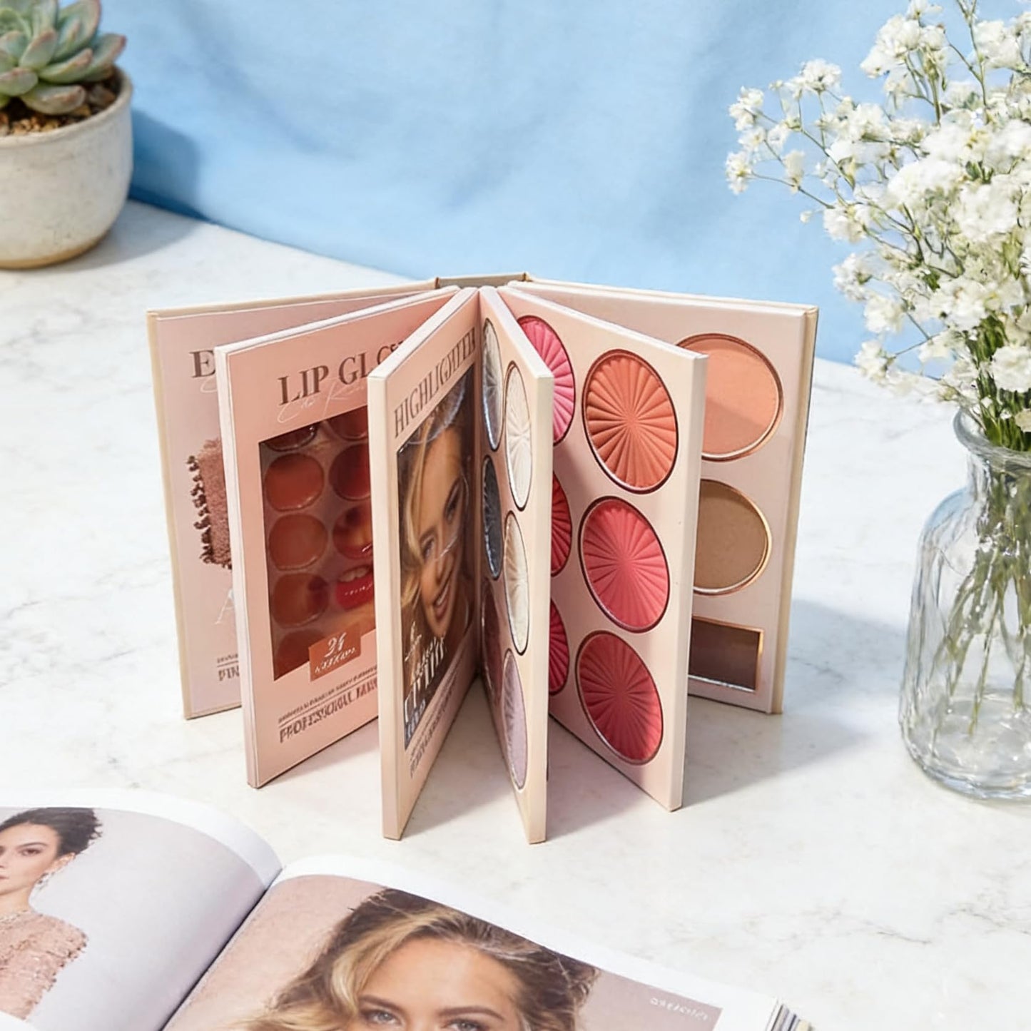 K'APEINE 67 Colors Makeup Palette, Foldable 5-in-1Face, Eyes & Lips | Contour, Blush, Highlighter & Eyeshadow | Highly Pigment Long-Lasting Multipurpose Makeup Kit Eyeshadow Palette for Women