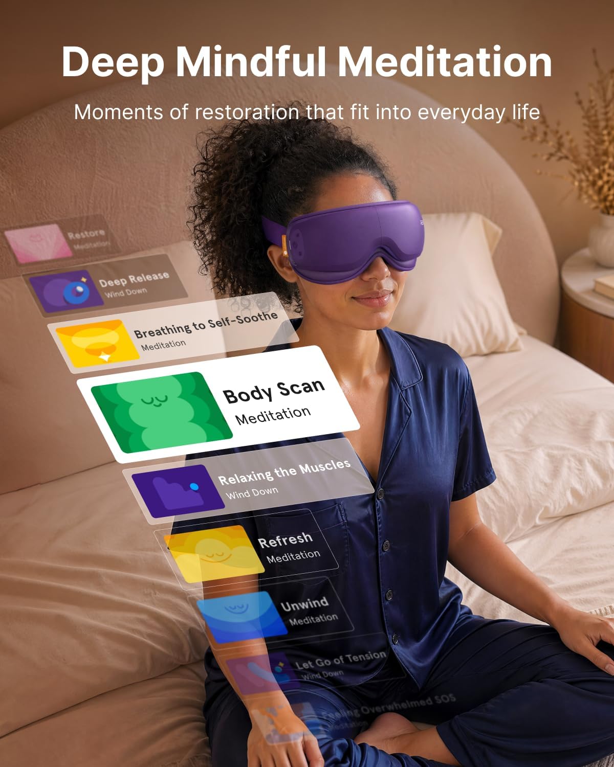 RENPHO Eyeris Zen Meditation Eye Massager - Portable Heated Eye Mask for Relaxation | Ultra-Quiet, Ideal Gift for All Occasions