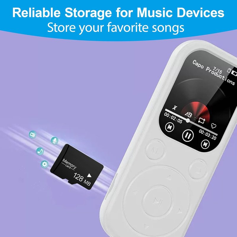 128MB Micro SD Card 2 Pack with SD Adapter | Low-Capacity Memory for MP3 Players & Older Phones