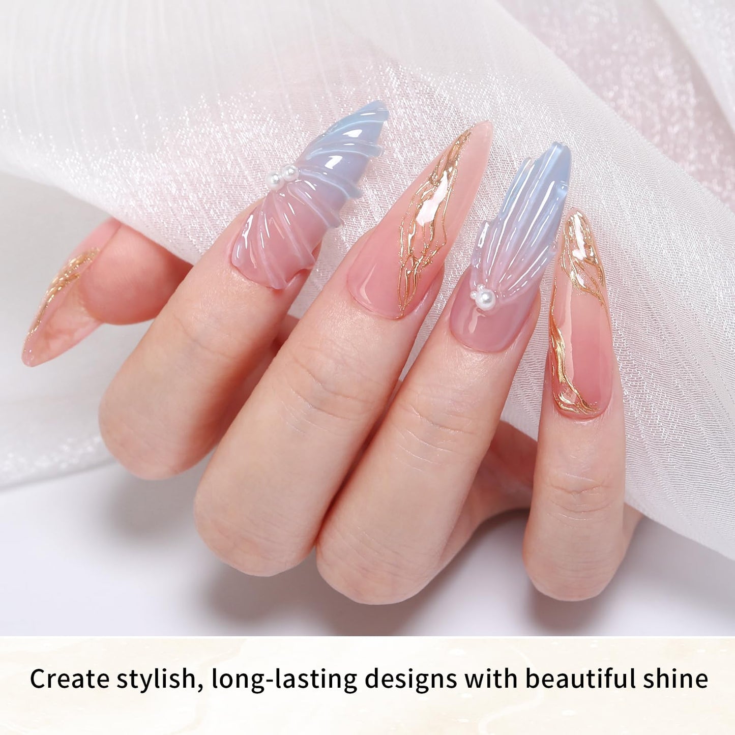 Firedeep 3D Sculpting Gel for Nail Art, Modeling Glue for Gems Decorations and Designs Clear No Wipe Gel Polish DIY Home Salon 15g