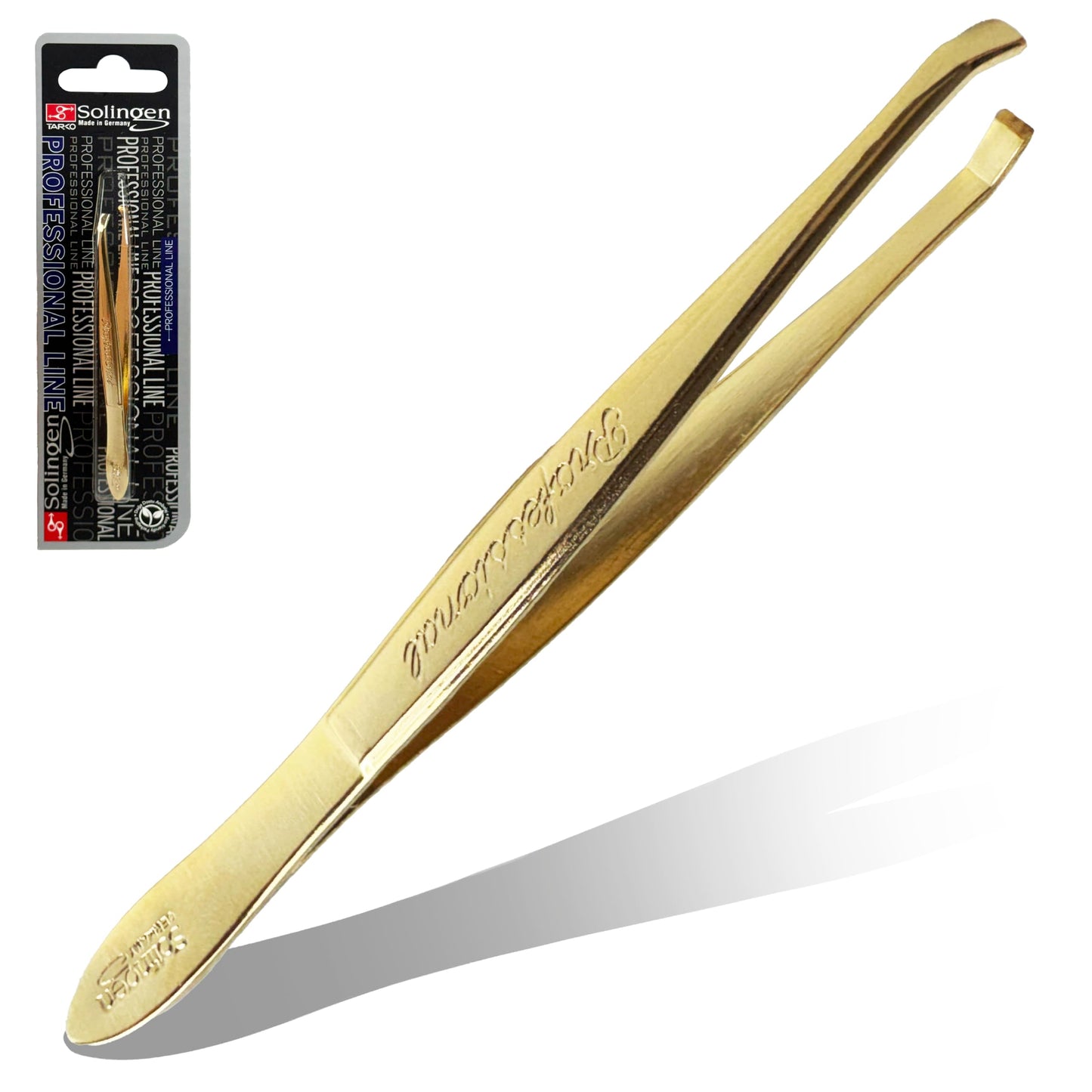 Solingen Germany Slant Tip Stainless Steel Eyebrow & Facial Hair Hand-Filed Made in Germany