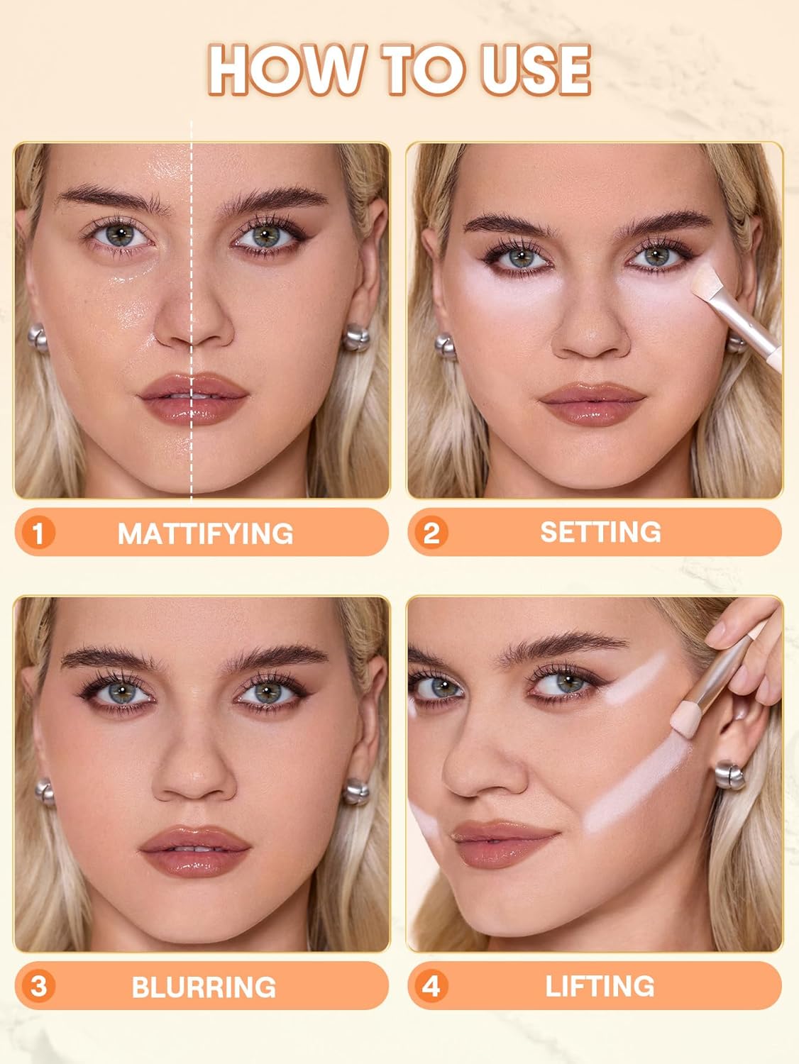 Ultra-Fine Blur & Lift Setting Powder Duo - Translucent Finish for Flawless Makeup
