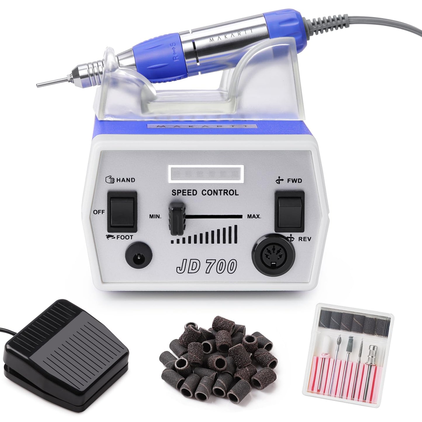 Electric Nail Drill - Rechargeable 35000 RPM Professional Efile | Cordless Nail Machine for Acrylic Gel Polish, Lightweight & Portable
