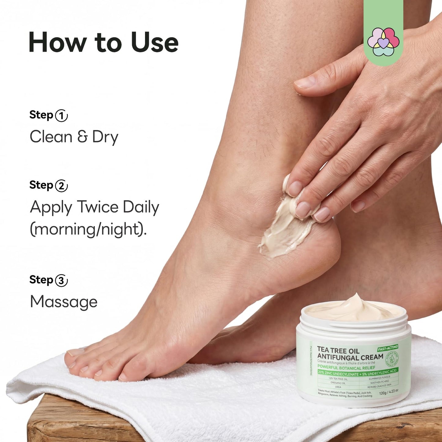 SAVILAND Antifungal Cream FSA-HSA Max Strength: 25% Undecylenic Acid Anti Fungal Cream for Skin Athletes Foot Jock Itch Ringworm Foot Fungus Treatment Comfort with Tea Tree & Oregano Oil 4.23 oz