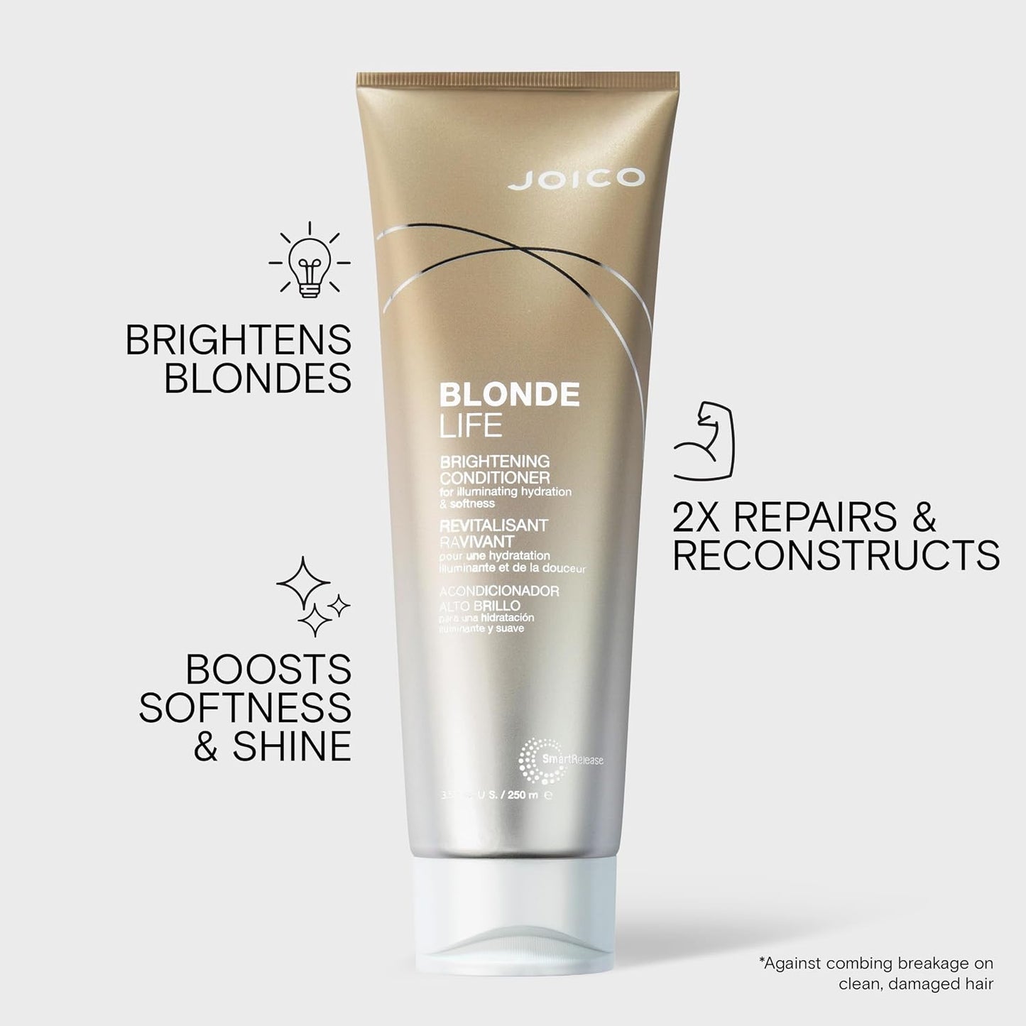 Joico Blonde Life Brightening Conditioner - Illuminate Blonde Hair Hydration & Softness | Sulfate-Free, With Monoi & Tamanu Oil