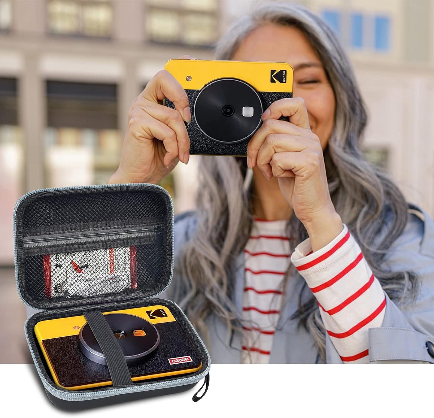 ANKHOH Print Camera Case for Kodak Mini Shot 3 Retro 4PASS Wireless Instant Camera & Photo Printer, Picture Printer Carrying Storage Bag Holder Fits for Kodak Mini 3 Retro (Box Only)
