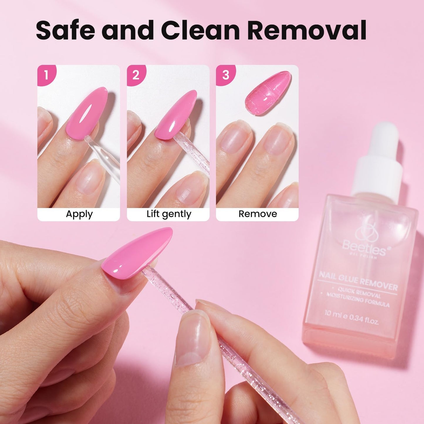 Beetles Gel Nail Kit Flat-X, Almond Medium, 320pcs 16 Sizes Nail Tips, 20g Nail Glue Hand-Free,10ml Glue Remover, 7.5ml Base Gel & Top Coat, Mini Lamp, Acrylic Press On Nail, Extension DIY at Home