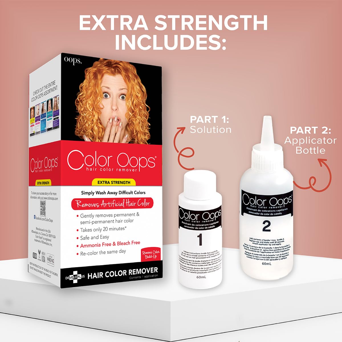 Color Oops Extra Strength Hair Color Remover - Fast 20-Minute Formula | Ammonia & Bleach Free, 1 Application