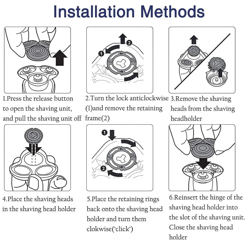 Upgrade SH90 Replacement Shaver Heads Compatible with Philips Norelco Series 9000 (S9000) Shavers Replacement Heads with Backet