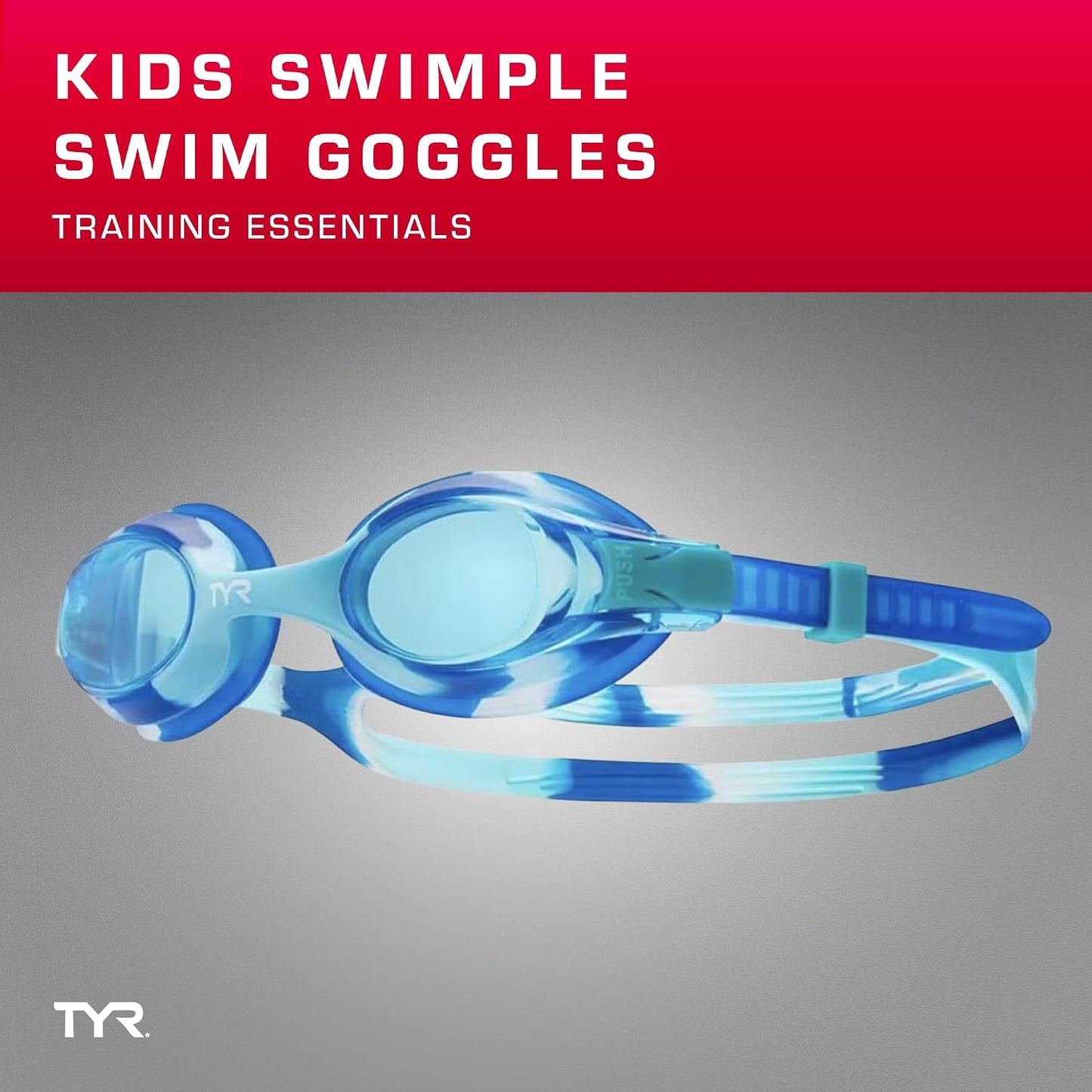 Swimple Tie-Dye Kids' Swim Goggles - Comfortable Fit & UV Protection | Adjustable Strap
