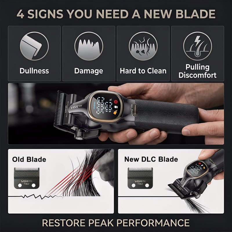 VGRPRO Professional Hair Clipper Replacement Blade Set for V-886 Clipper