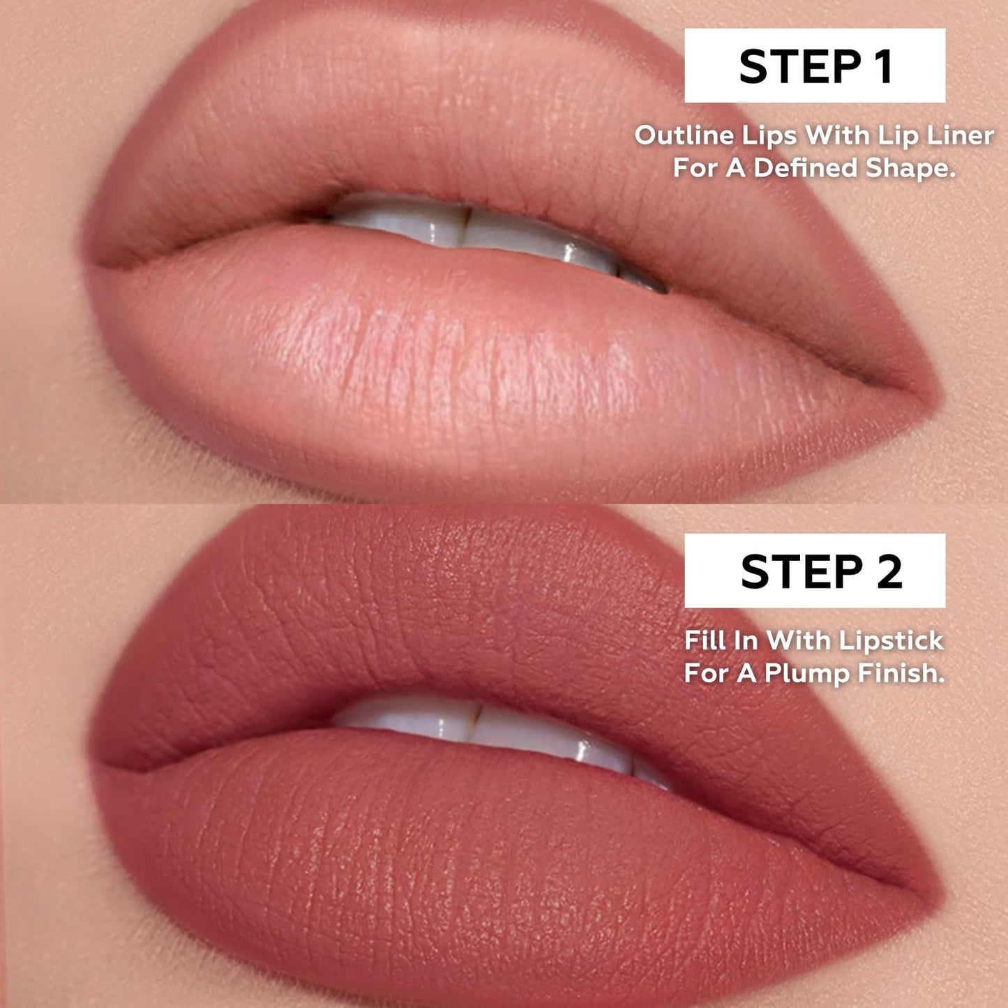 FOCALLURE Fuller Sculpt Dual-Ended Lip Liner & Lipstick 2-in-1,Long Lasting,Highly Pigmented Lip Pencil, Instantly Defines and Plumps for 3D Fuller Lips,PK01 BLUSH