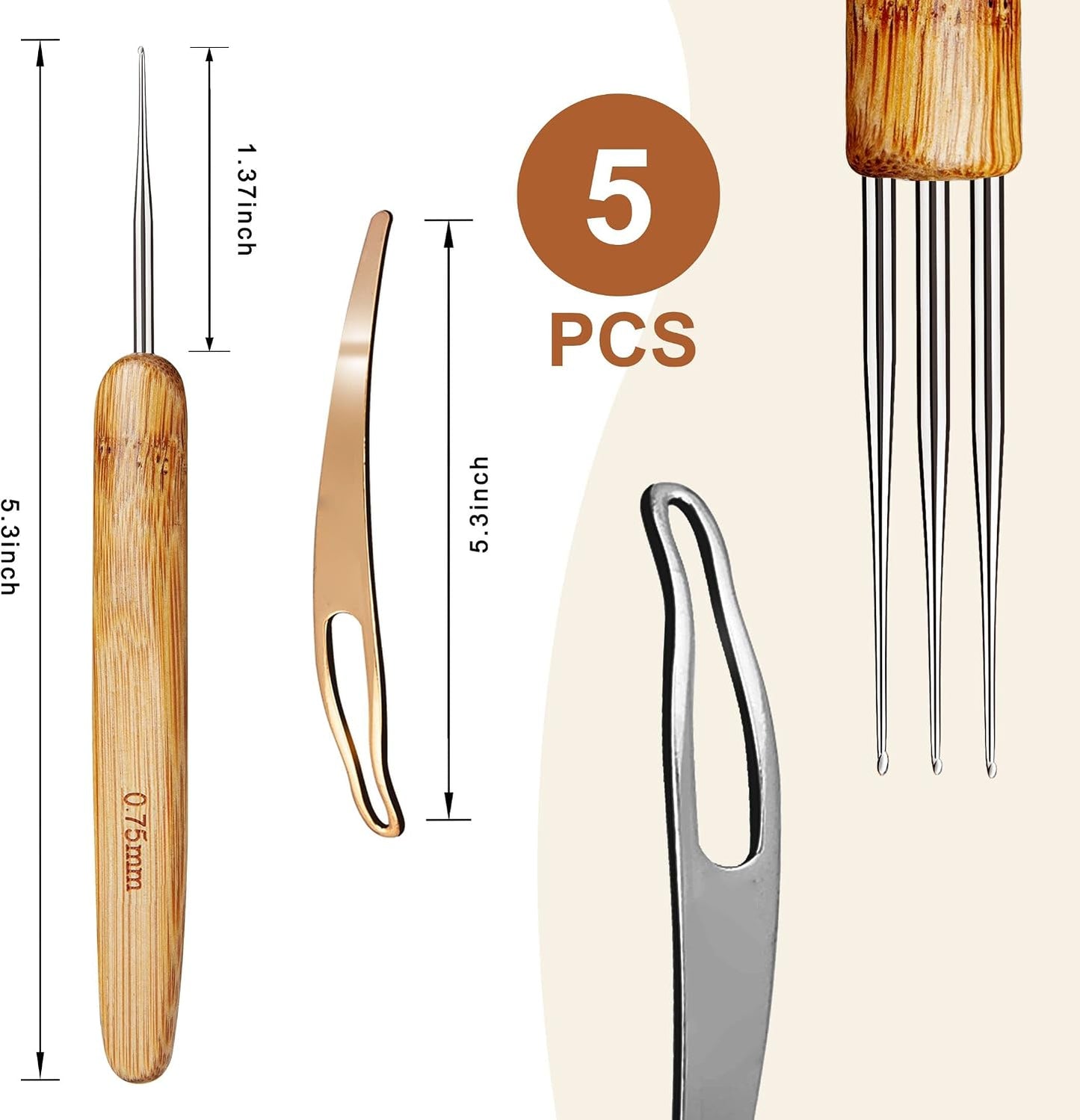 Dreadlock Crochet Hook - Loc Needle for Dreads & Interlocking Tool | 0.75mm Size