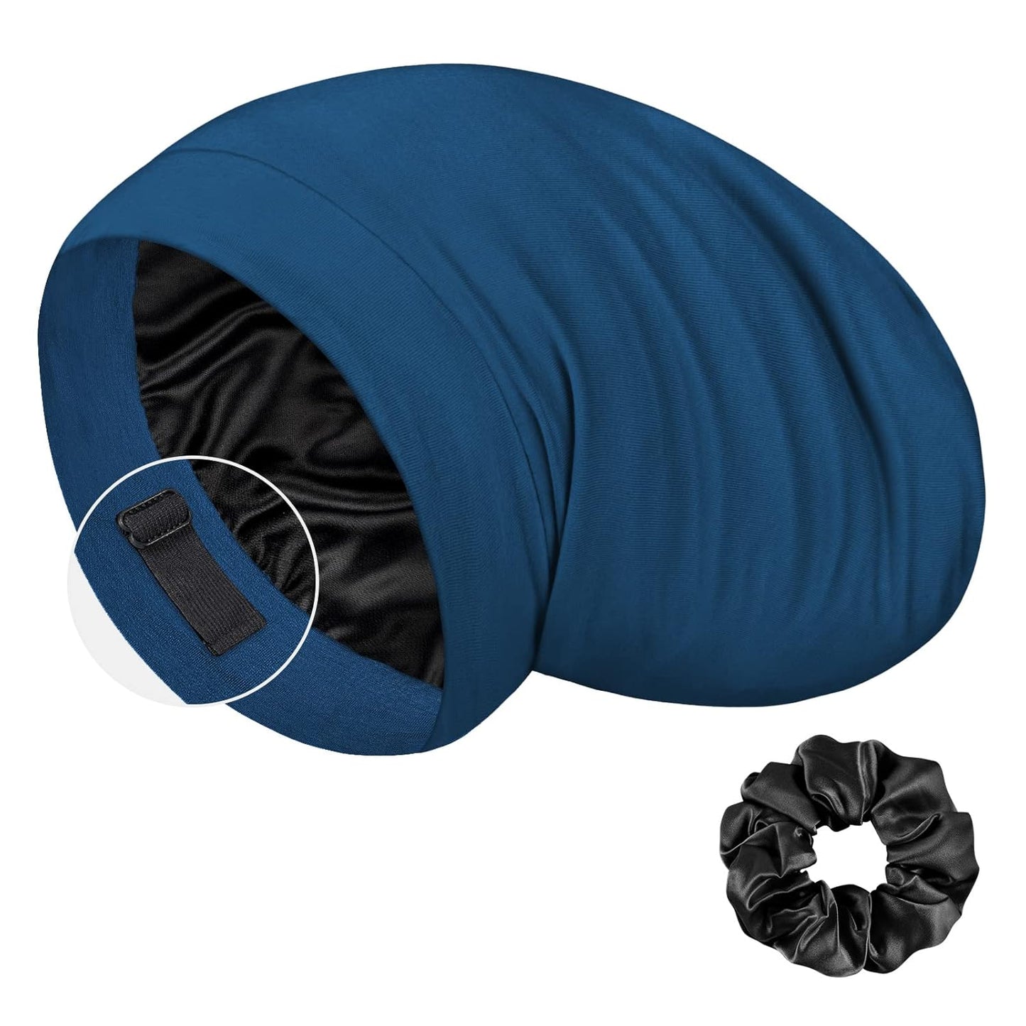 Mulberry Silk Bonnet for Sleeping - Real Silk Sleep Cap for Curly Hair & Braids | White