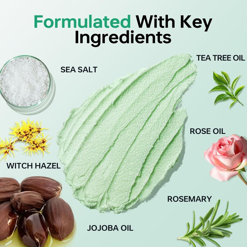Rosemary Tea Tree Scalp Scrub - Exfoliating Shampoo with Mint Oil for Itchy Relief | 8.81 oz