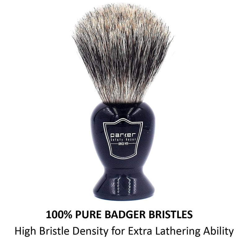 Parker 100% Pure Badger Bristle Shaving Brush with Brush Stand Included