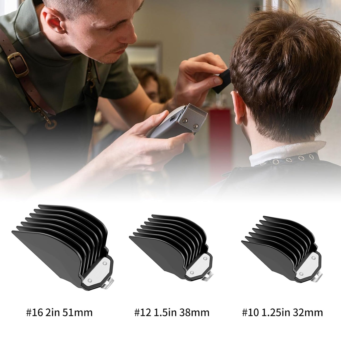 Wahl Clipper Guards - Hair Clipper Attachments Set with Metal Clip | 3 Cutting Lengths (1.25", 1.5", 2") - Fits Most Full-Size Wahl Clippers