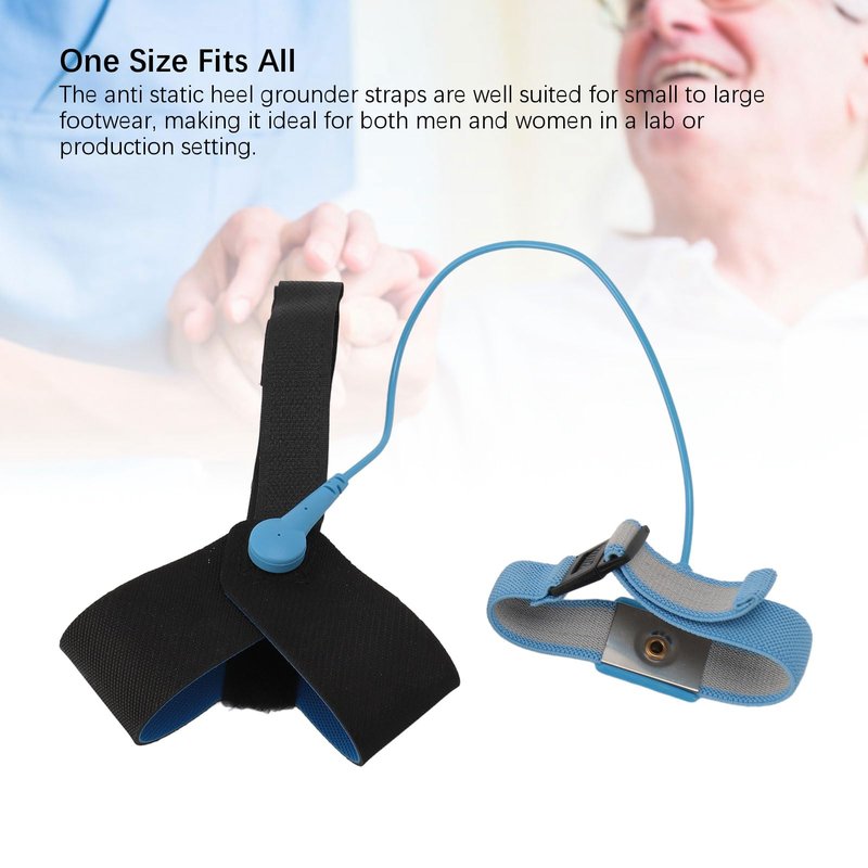 2 Pcs ESD One Size Fits All Anti Static Heel Grounder Straps, Adjustable ESD Shoes Straps with Buckle, Anti Static Foot Heel Straps for Grounding and Protecting Electronics Against Electric Shock