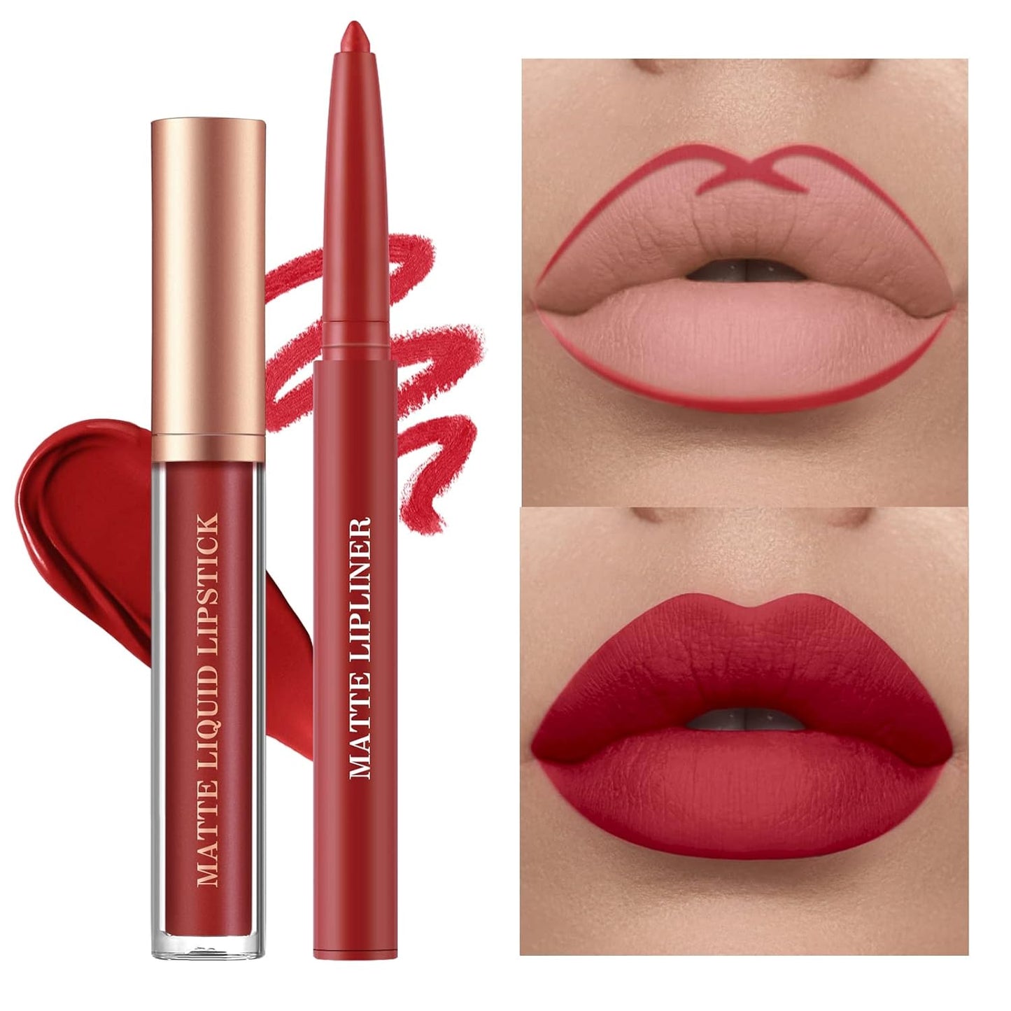 Matte Liquid Lipstick Set - 12Pcs Velvety Nude Lip Stain & Liner | Waterproof Long Wear Makeup Gift Set