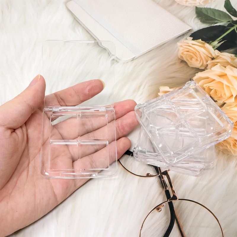Clear Acrylic Lipstick Palette - 4PCS Empty Cosmetic Container for DIY Eyeshadow & Lipstick