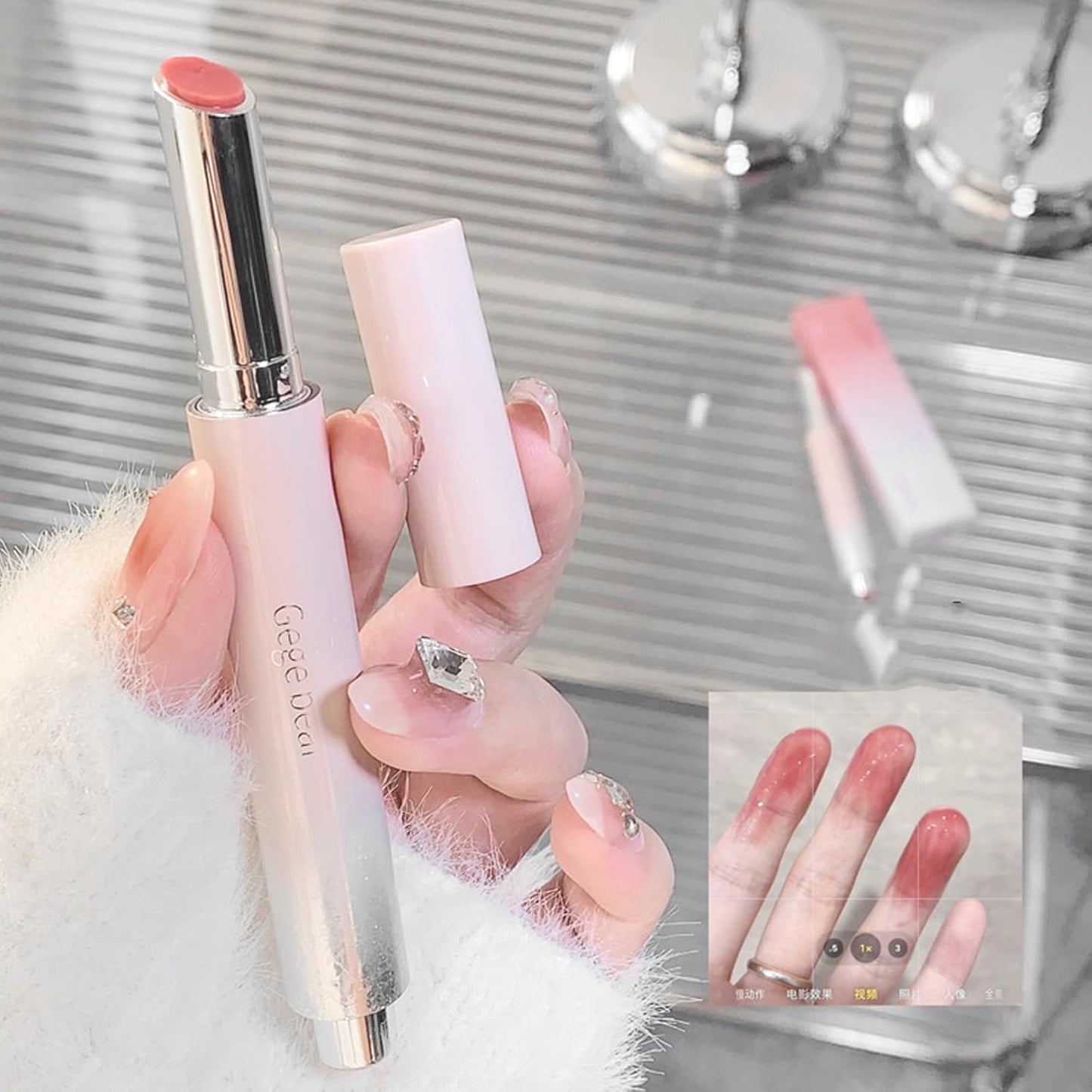 Jelly Glossy Lipstick Set - 6 Hydrating Shades from Nude to Red | Long-Lasting Moisturizing Lip Balm