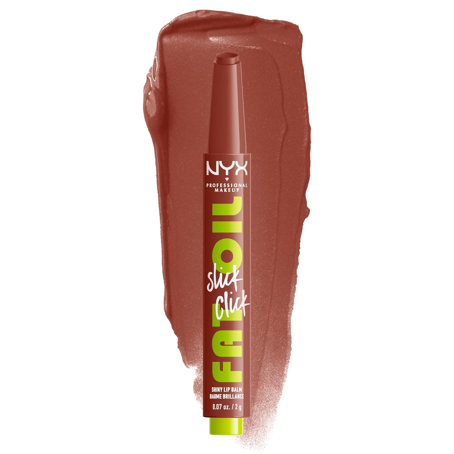 NYX Professional Makeup Fat Oil Slick Click | Lightweight, Buildable Vegan Lip Balm - Richly Pigmented, No Filter Needed