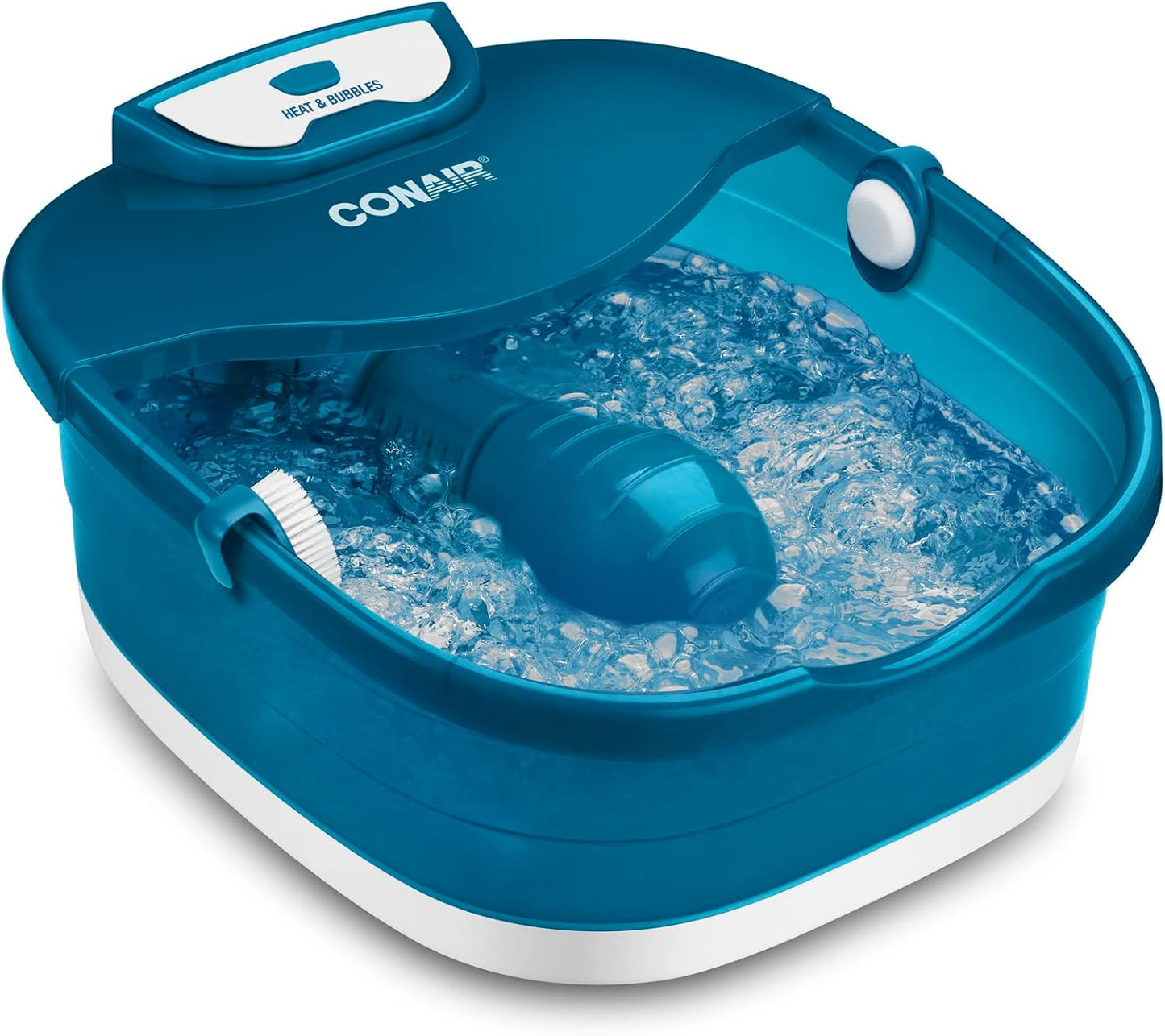 Conair Pedicure Foot Spa Bath - 104°F Heat, Massaging Rollers & Soothing Bubbles | Pumice Stone & Nail Brush Included