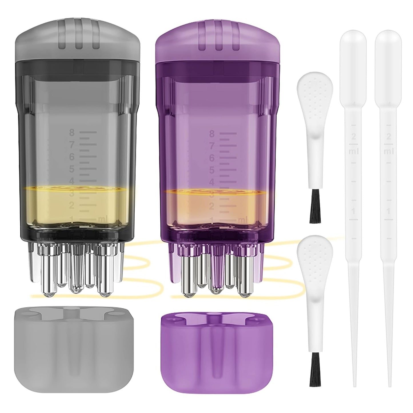 Minoxidil Applicator Set - 2 PCS Scalp Comb with Cleaning Brush & Dropper | Hair Growth Tool