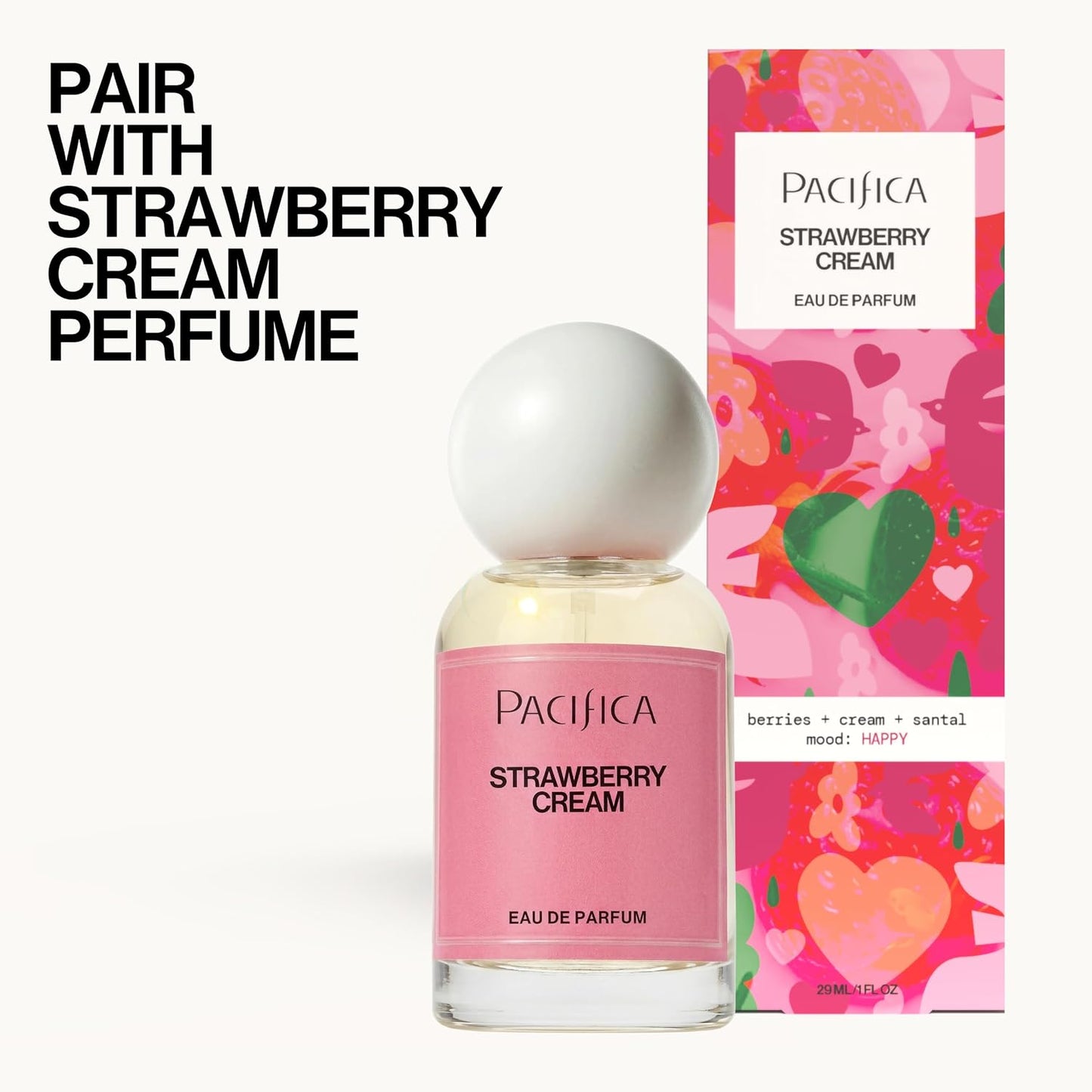 Pacifica Strawberry Cream Body Mist for Women - Hydrating Fruity Fragrance Spray | Vegan, 5 oz