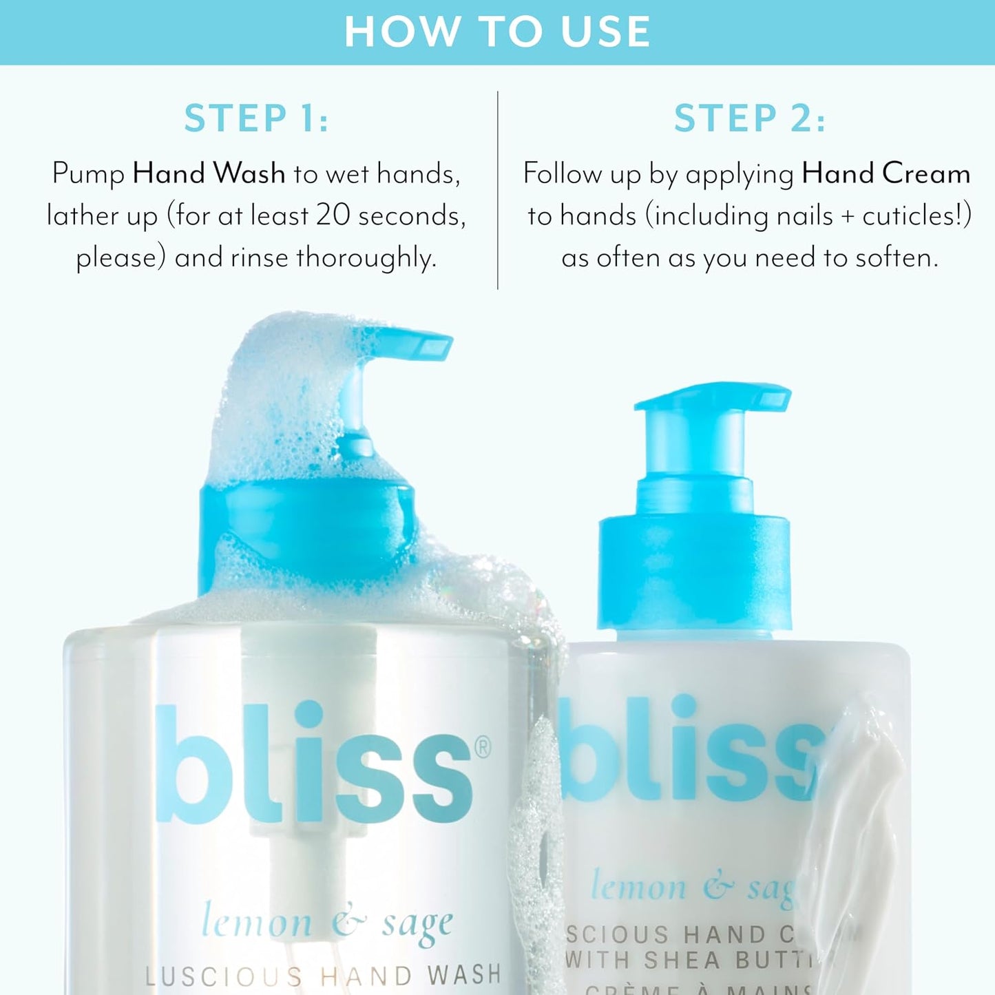 Lemon & Sage Happy Hands Duo - Hydrating Hand Wash & Nourishing Cream Set | Decorative Tray Included