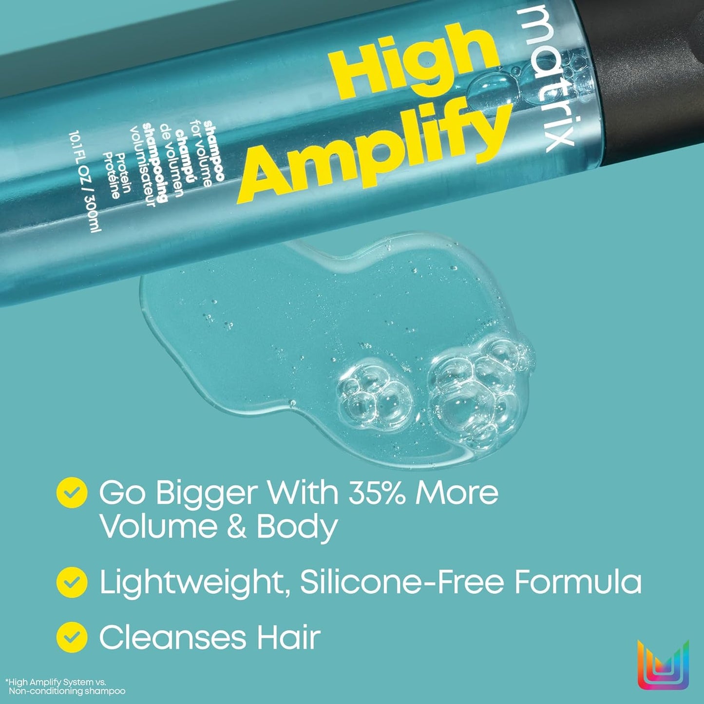 Matrix High Amplify Volumizing Shampoo - Instant Lift & Lasting Volume for Fine Hair | Silicone-Free Formula