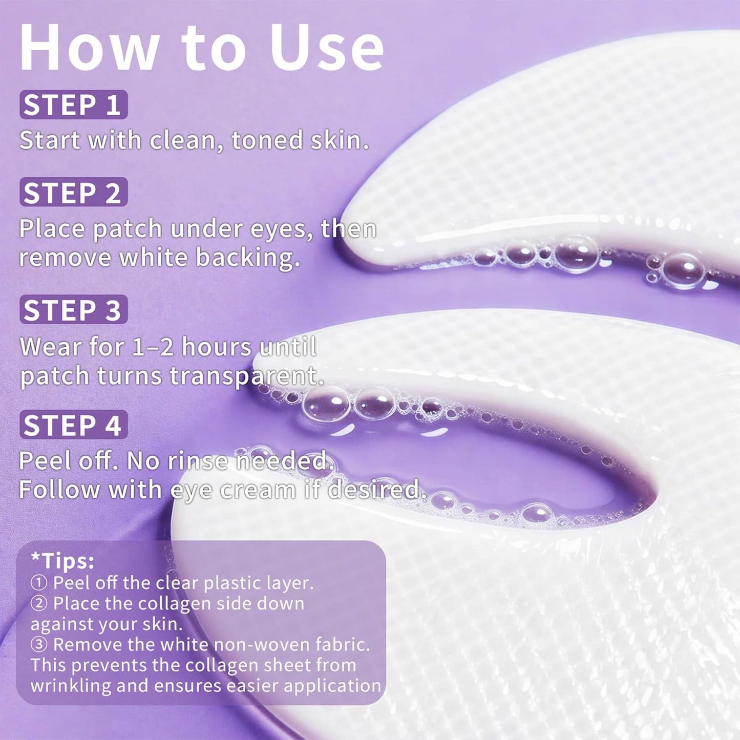 Under Eye Patches - Collagen Peptides & Caffeine | 360° Eye Mask for Dark Circles & Puffiness (12 Pairs)