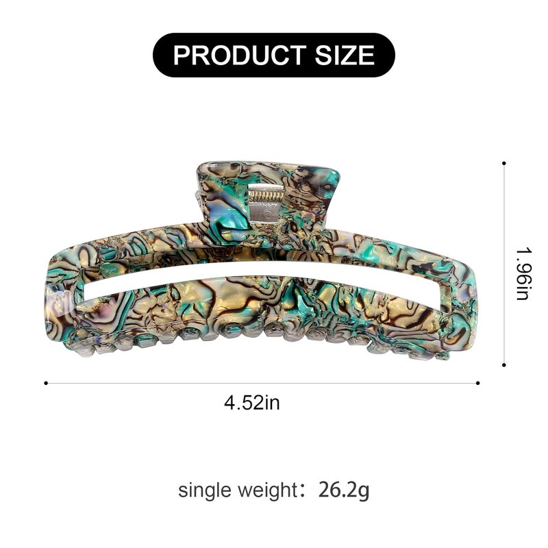 Large Rectangle Non-Slip Hair Clips for Women | Strong Hold Jaw Clamps for Thin to Medium Thick Hair