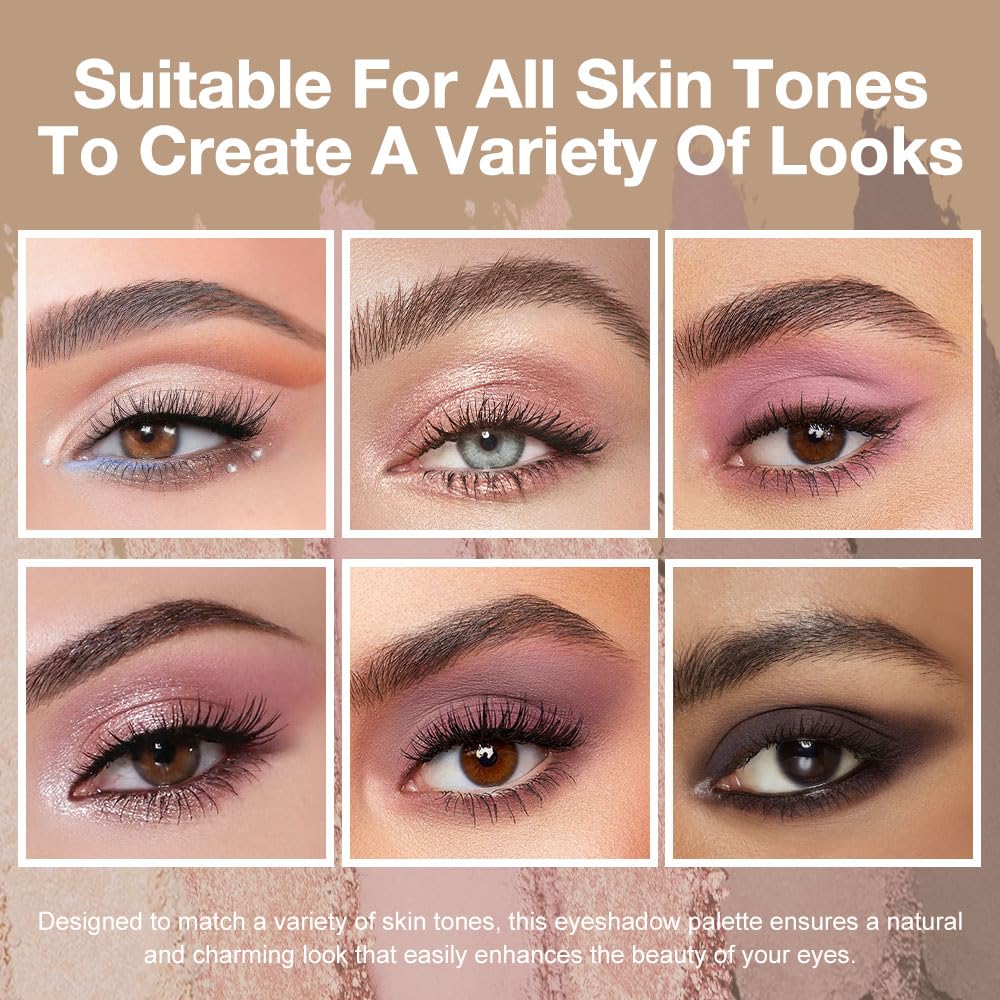 Eye Shadow Palette for Older Women - 6 Colors, High Pigment, Mini Travel Size | Green Eyes, Nude Pink, Rose Gold
