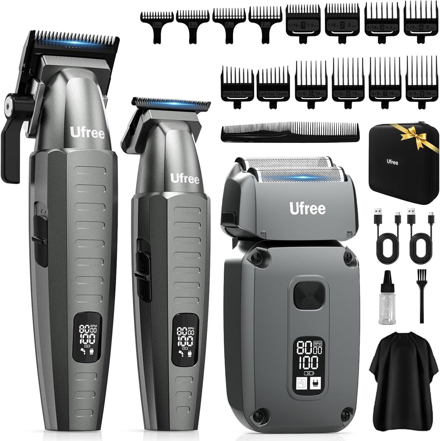 Ufree Hair Clippers & Trimmers Set - Professional Electric Razor & Foil Shaver for Men's Grooming | Ideal for Home & Barber Use