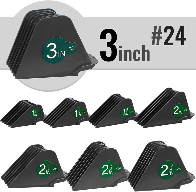 3 Inch Hair Clipper Guards - Premium Guide Combs for Wahl Clippers | 8 Cutting Lengths (1.25-3 Inch, Dark Gray)