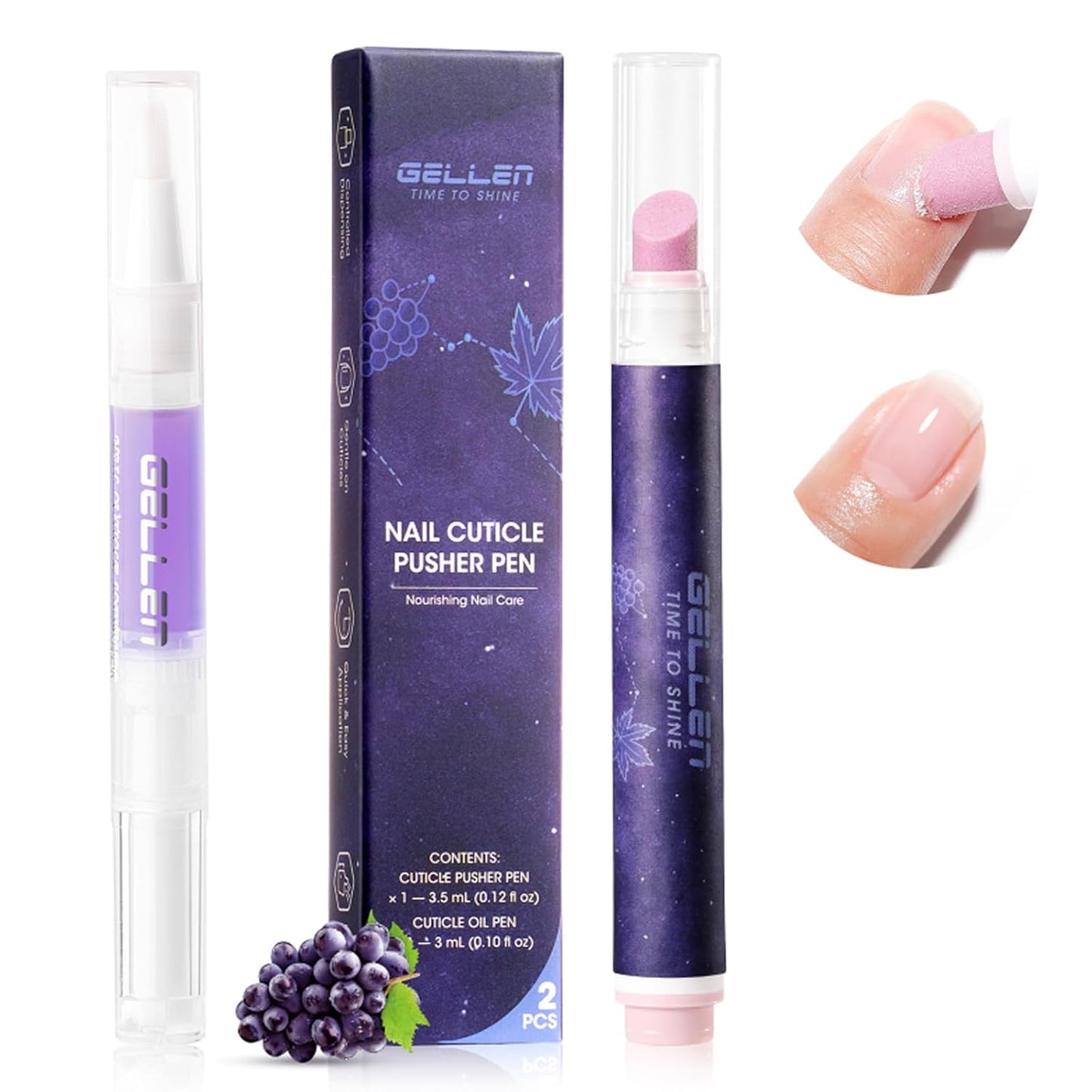 Gellen Cuticle Oil Pusher Pen - 6ml Aloe Vera Cuticle Remover & Gentle Nail Care Tool for Dry Cuticles