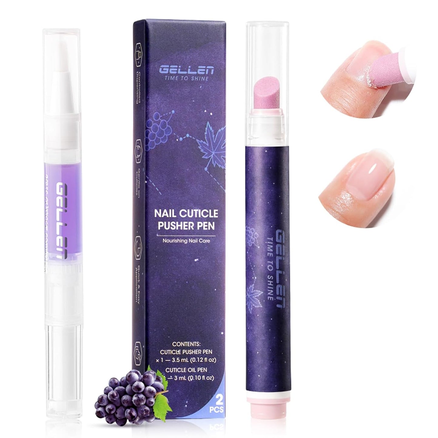 Ceramic Cuticle Oil Pusher Pen - Moisturizing Cuticle Remover for Dry Cuticles | Jasmine Scented 6ml Tool