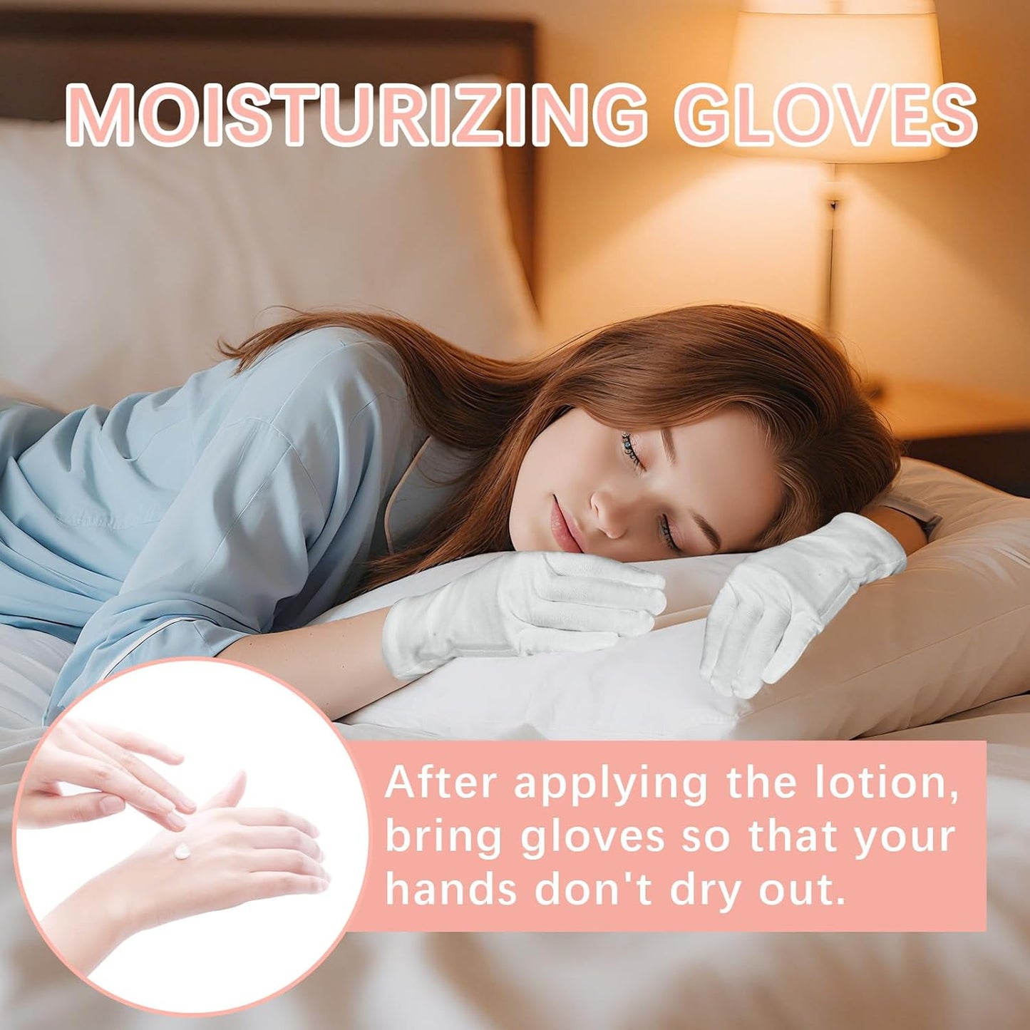 White Cotton Gloves for Dry Hands | Soft Sleep Gloves for Eczema & Moisturizing Overnight | 84 Pcs Set