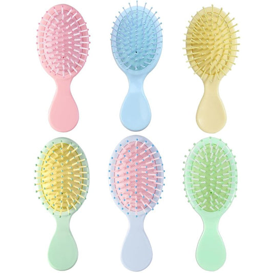Mini Hair Brush Set - 6 Pcs Travel Detangling Brushes for All Hair Types | Exquisite Packaging for Bridesmaid Gifts
