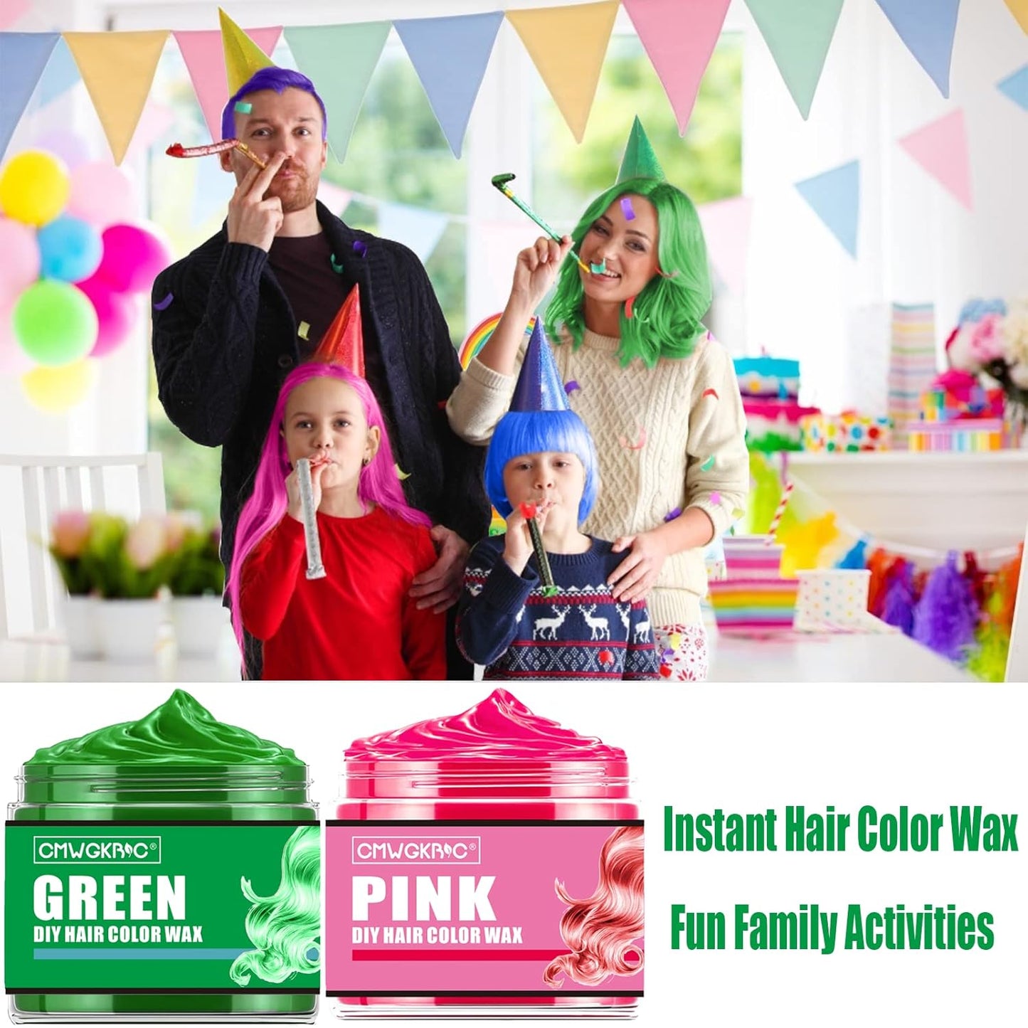 Temporary Hair Color Spray - Vibrant Purple, Green, Blue & Pink Hair Dye for Kids, Teens & Adults | Perfect for Parties & Cosplay