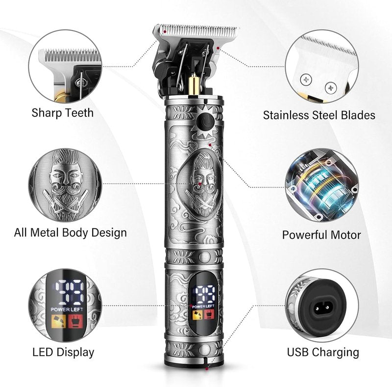 Professional Hair Clippers - Men's Beard Trimmer & Grooming Kit | Electric Razor & Cutting Machines Set