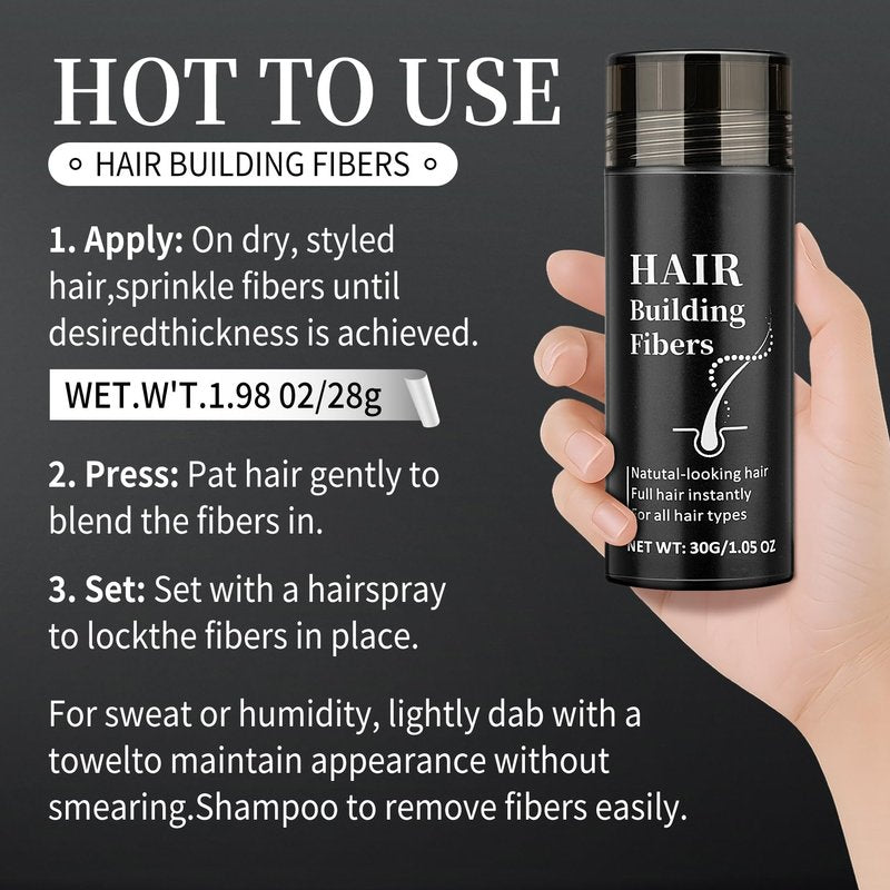 AWCCXMYM Hair Building Fibers for Thinning Instant Coverage Hair Fibers for Women & Men Natural Texture Undetectable Hair Fiber for Thickener and Fuller Look 30g #Dark Brown