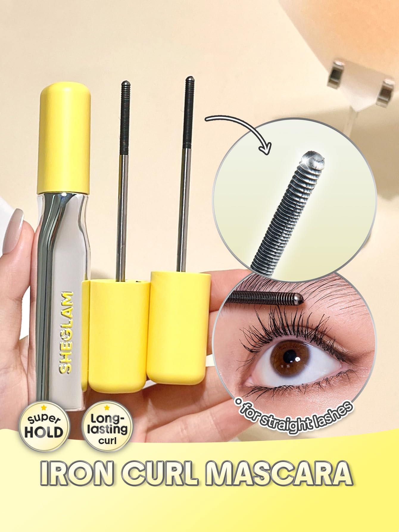SHEGLAM Lashlighter Iron Curl Mascara Straight Lashes Long-lasting Lengthening Waterproof