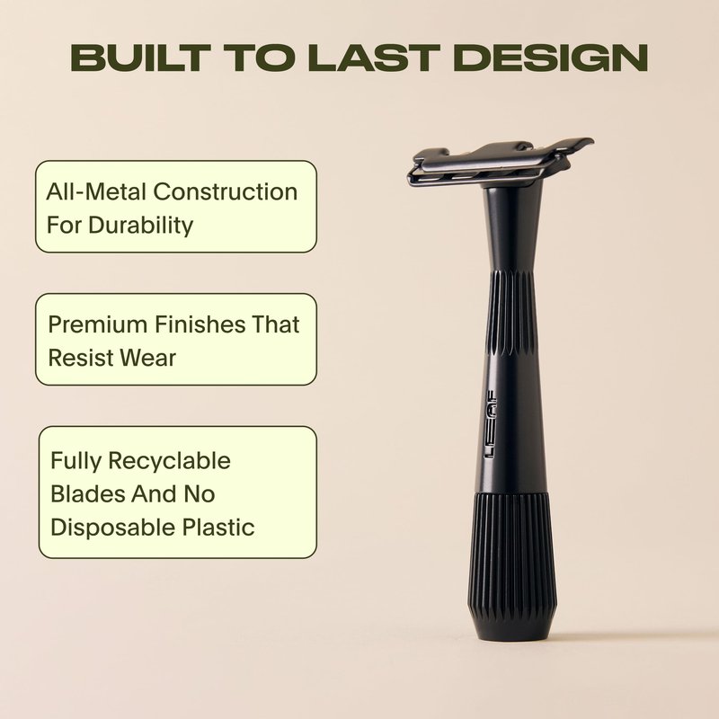 Leaf Shave | Thorn Razor, Mercury - All-Metal, Eco-Friendly Shaver for Men & Women; Includes 5 Stainless Steel Single-Edge Blades; Recommended for Face Shaving Coarser Hair